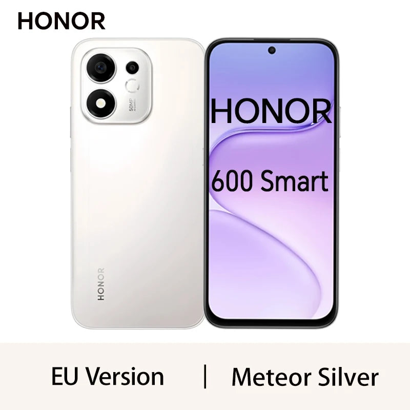 Smartphone HONOR 600 Smart 5G Versión UE, batería de 7700 mAh, SuperCharge de 45 W, Snapdragon 4 Gen4, MagicOS 10, pantalla de 6,87", cámara trasera de 50 MP