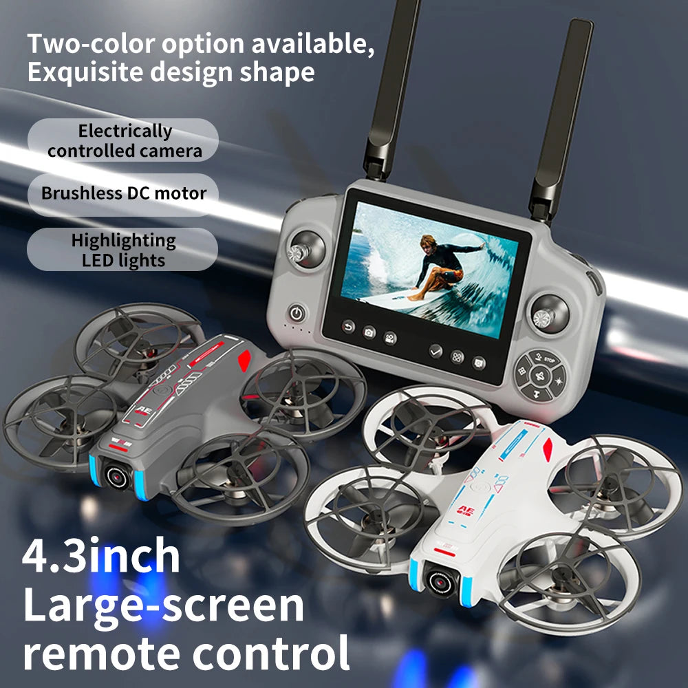 Mini Drone 8K HD-VR Cámara dual 180° ESC Flujo óptico Evitación de obstáculos Motor Drone UAV Control remoto Quadcopter Juguete universal