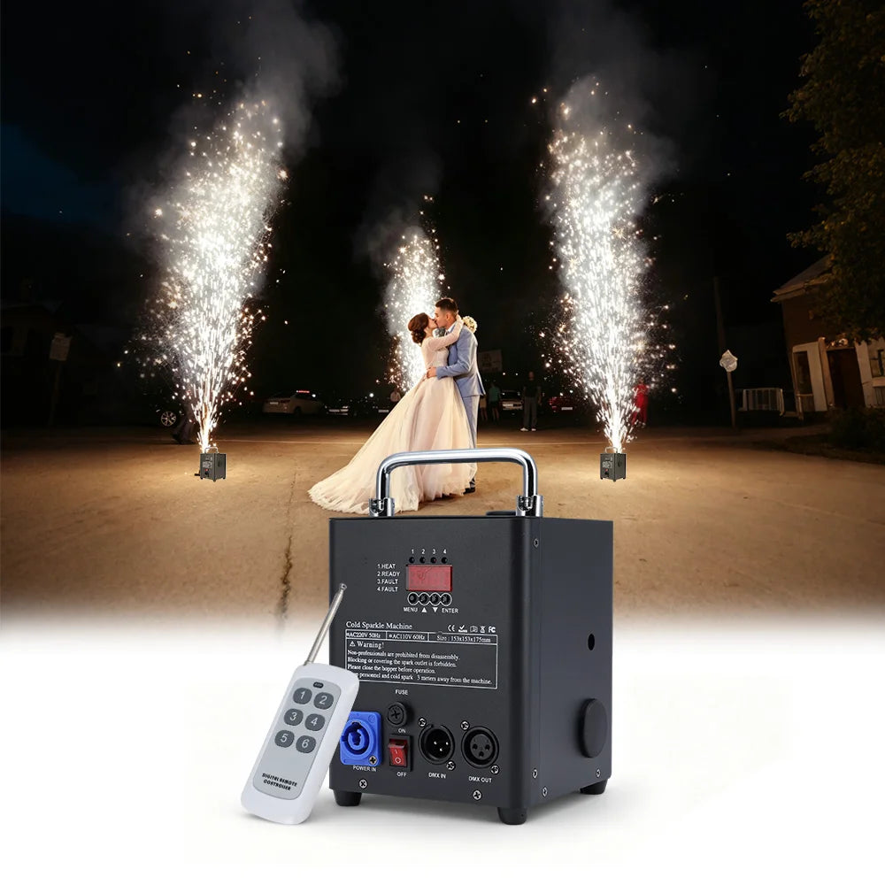 Mini Máquina de Chispas Frías para Efectos Escénicos, Equipo DJ con Control Remoto, Máquina de Chispas para Fiestas, Discotecas, Bodas y Navidad