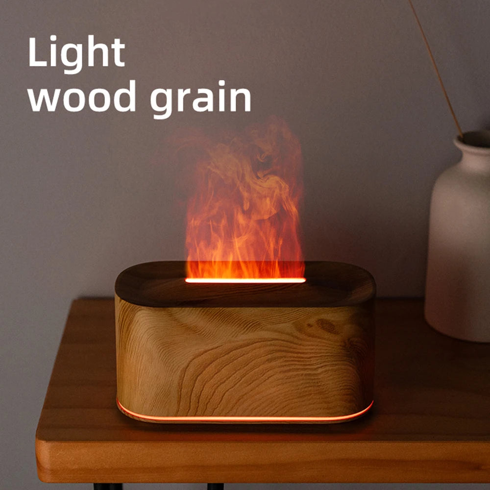 Difusor de aromaterapia con efecto de llama, difusor de aceites esenciales y humidificador de niebla fría, humidificador silencioso para el hogar y el dormitorio