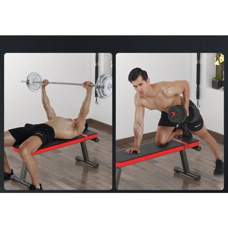 Banco plano plegable multifuncional para entrenamiento con mancuernas, equipo de entrenamiento físico ajustable, máquina de ejercicio para gimnasio en casa