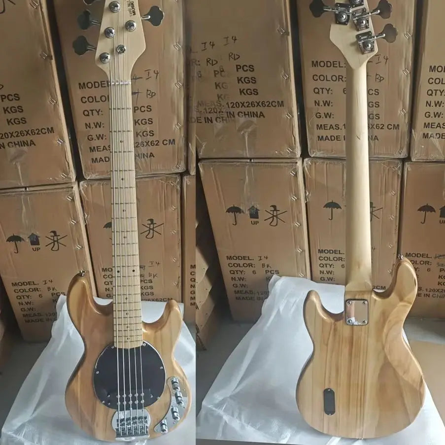 Bajo eléctrico de 5 cuerdas con pastillas humbucker activas, 24 trastes, 2v2t, cuerpo de caoba, mástil de arce.