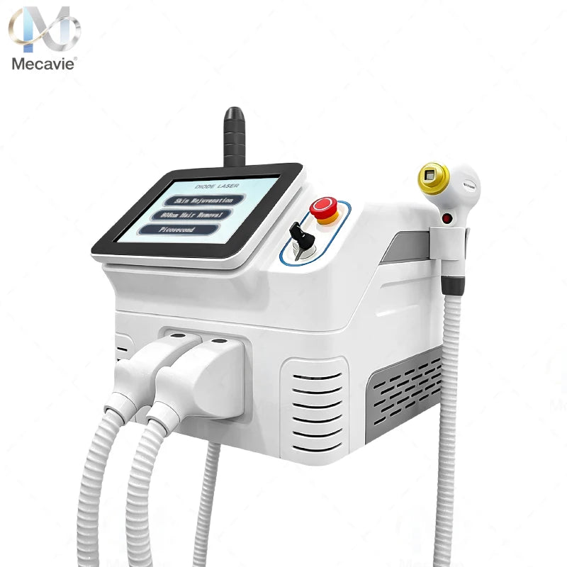 Máquina Láser de Picosegundos 2 en 1 de 808nm, Depilación Láser Diodo Indolora con Enfriamiento, Eliminación de Tatuajes con Láser de Picosegundos de 4 Longitudes de Onda