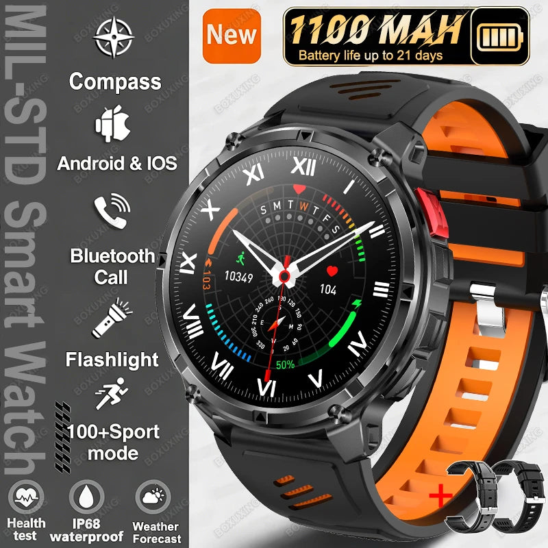 2026 Nuevo T-Rex 3 Ultra Reloj Inteligente 1100mAh, 5ATM Resistente al Agua, Deportes al Aire Libre, GPS, Monitor de Frecuencia Cardíaca, Brújula, Llamadas Bluetooth, Smartwatch