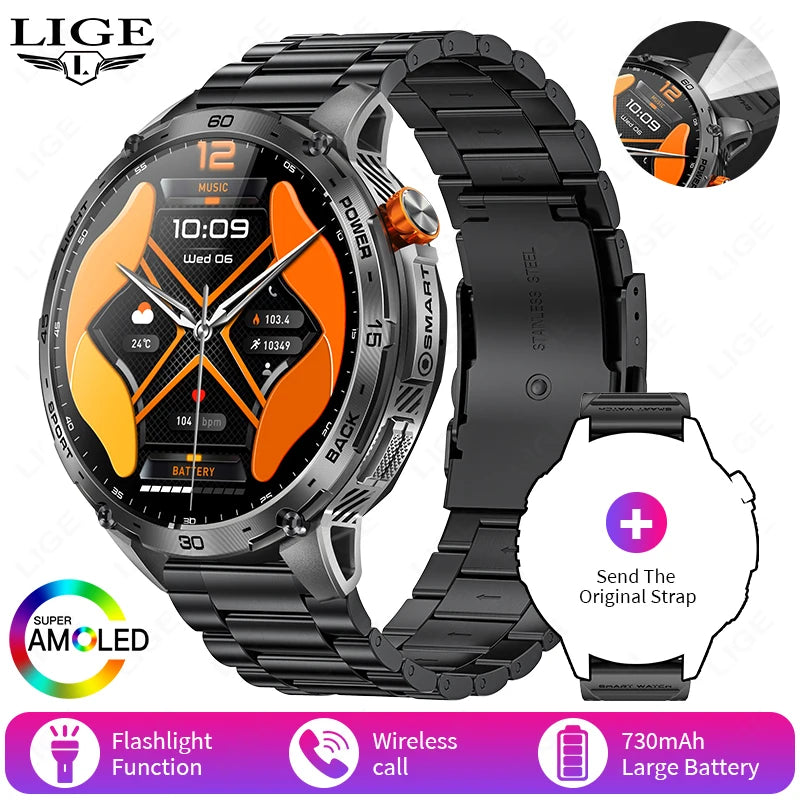 Reloj inteligente para hombre 2026, nuevo para Android e iOS, deportivo, para exteriores, con batería grande de 730 mAh, llamadas Bluetooth y pantalla AMOLED Ultra HD de 1,75"