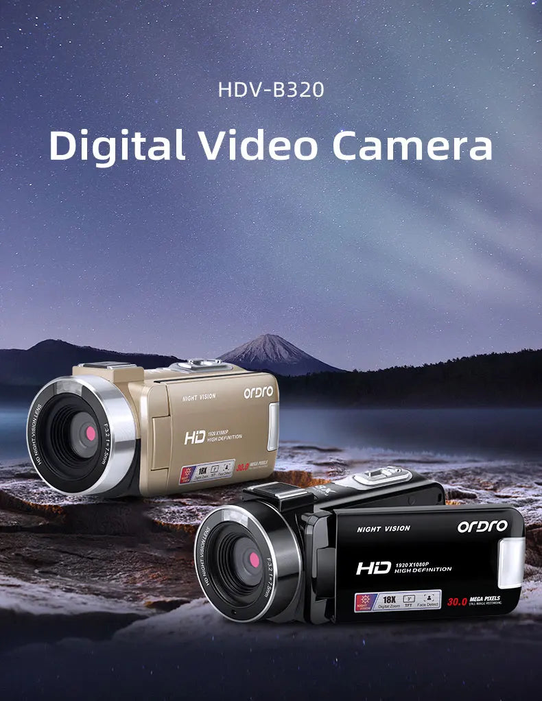 ORDRO-cámara Digital Vintage Full HD 1080P, videocámara de vídeo con visión nocturna infrarroja para uso doméstico, barata, Vlogging