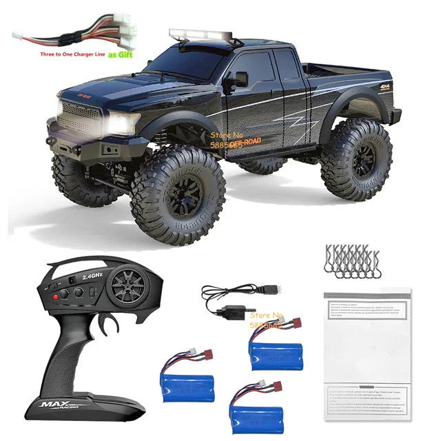 Camión todoterreno RC 4WD de escalada de 45 grados, 2,4G, 4WD, 1/10, suspensión independiente, coche de carreras de derrape