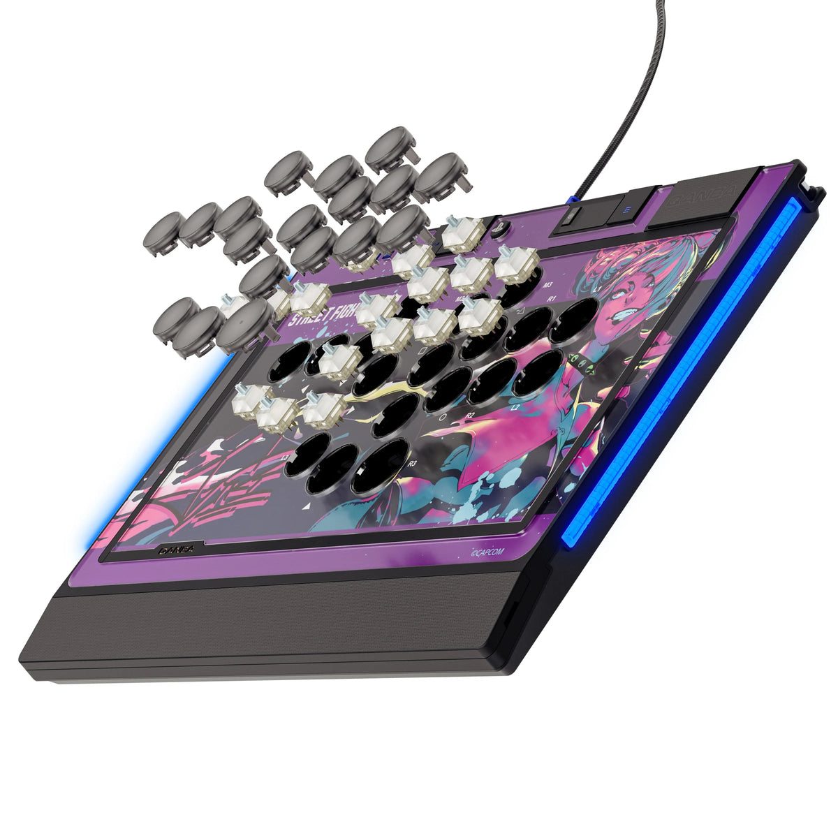 QANBA SAPPHIRE S1 Leverless Arcade Controller  CAPCOM  Street Fighter Juri Fightstick  For PC/ PS4 / PS5/Steam