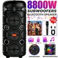 8800W Peak High Power Portable Bluetooth Speaker CBS-3031 Party Box Bluetooth 5.3 RGB LED DJ Lights TWS Wireless Stereo Professional Karaoke Speaker with Microphone Bedroom Home Room Decor Suitable for Outdoor Camping Party