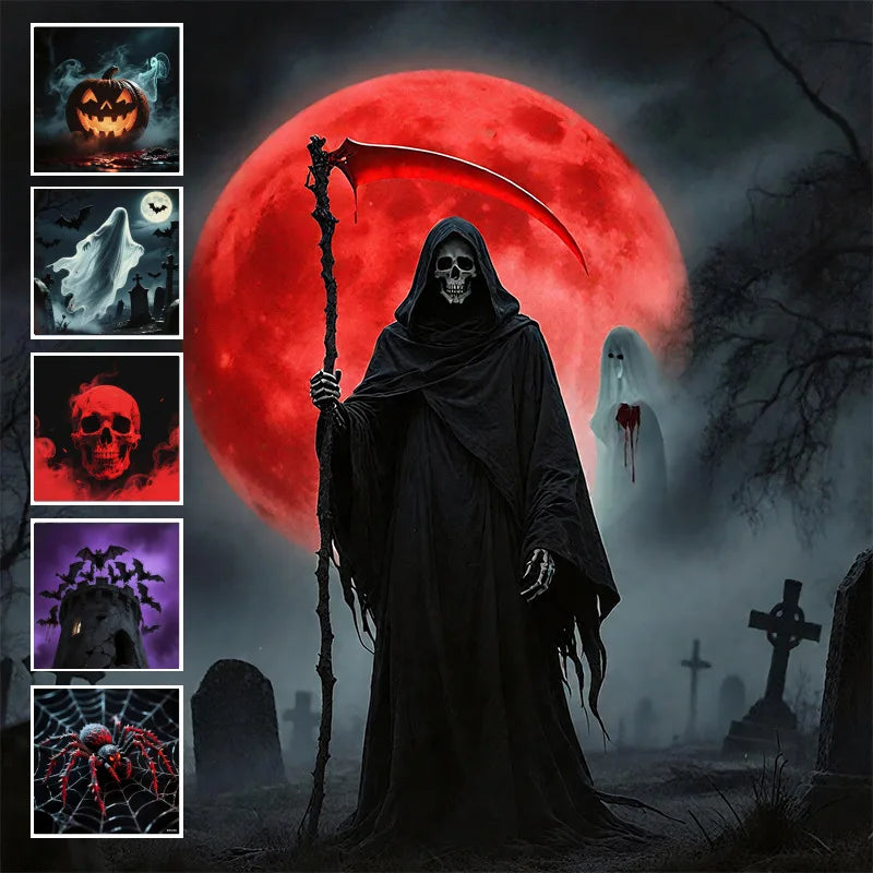 Luz de proyector USB para Halloween, lámpara de noche con proyector LED de calavera y fantasma, patrones intercambiables para decoración de techos, ventanas y paredes de habitaciones