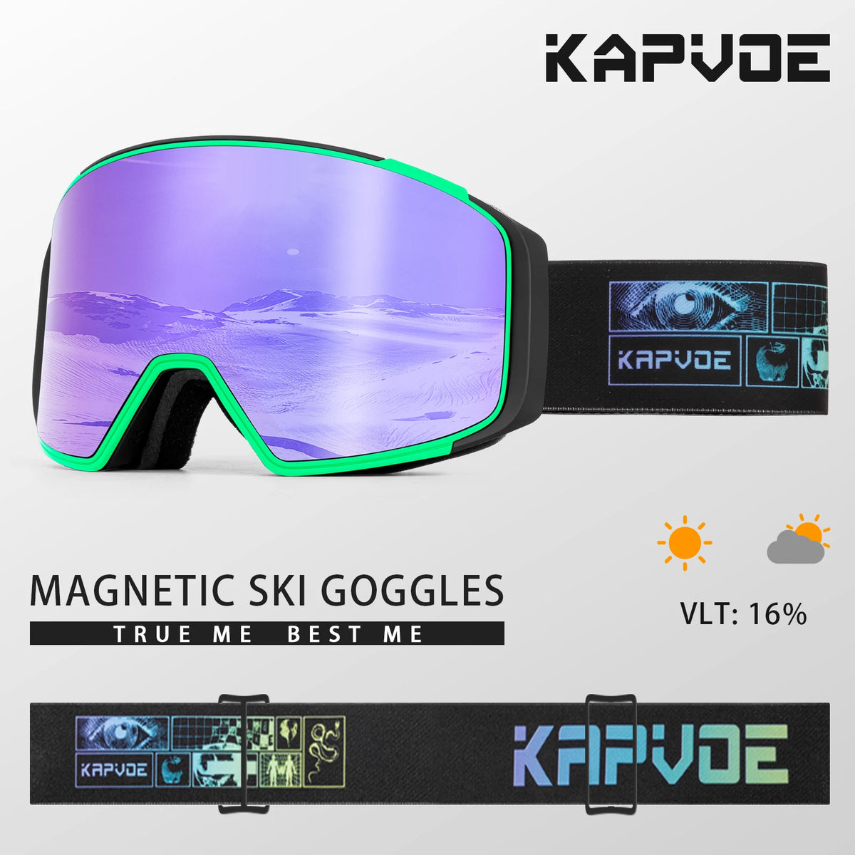 KAPVOE lente de atracción magnética deportes al aire libre gafas de esquí fotocromáticas protección esquí Snowboard correa antideslizante gafas de nieve
