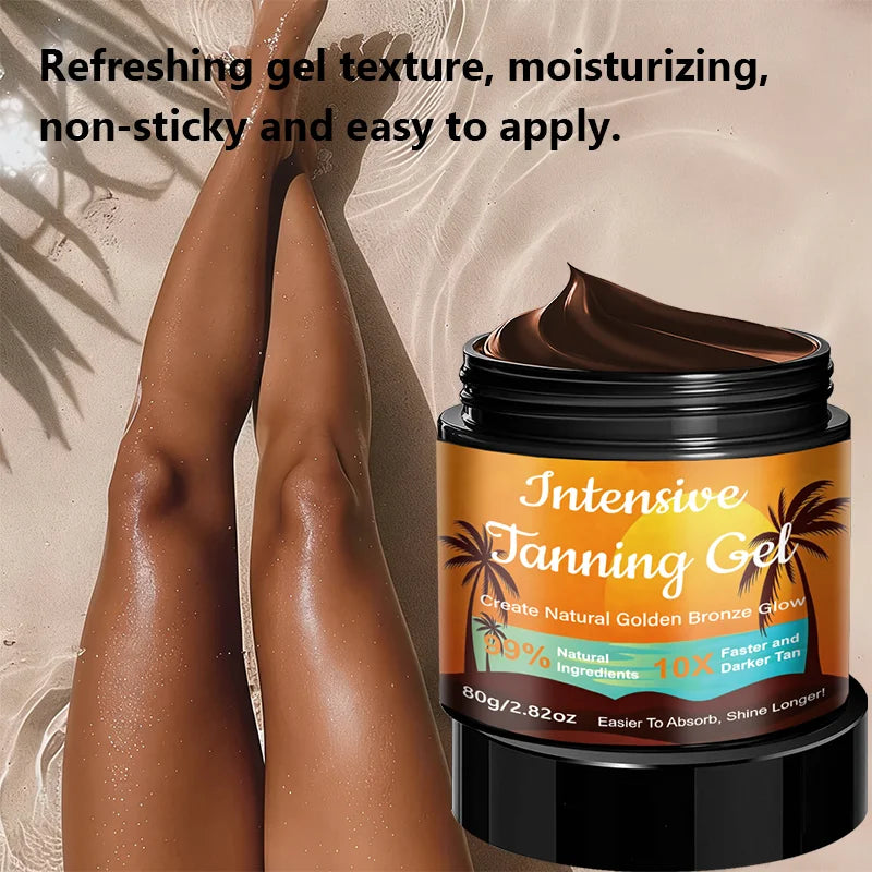YUITIKUE Gel Autobronceador Intensivo 10X, Fórmula Natural de Bronceado Rápido para Lograr un Tono de Piel Dorado Bronceado Duradero