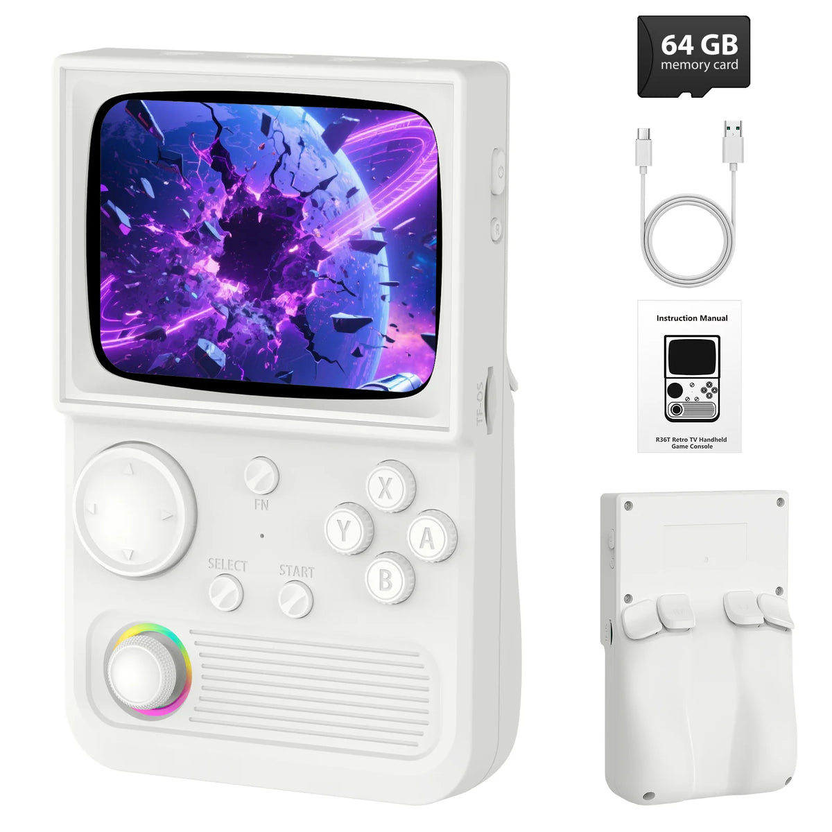 Consola de videojuegos portátil retro RG35, sistema EmuEMEC, pantalla IPS de 3.5'', multijugador Wi-Fi, consola de bolsillo portátil