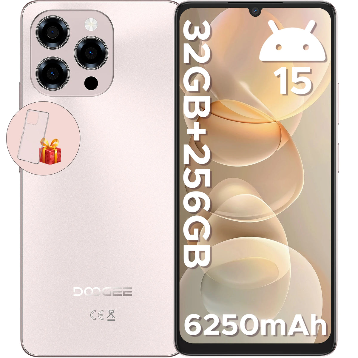 Versión global DOOGEE Note58 Pro Smartphones Android 15 32 GB RAM ROM batería 6250 mAh pantalla grande HD "Teléfono