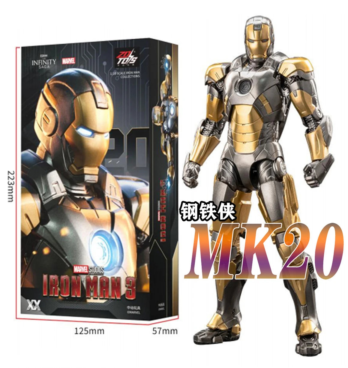 ZD Toys Marvel Avengers Iron Man Figura de acción MK3 MK6 MK50 Spider-Man: No Way Home Scarlet Spider Figura de acción coleccionable Regalo