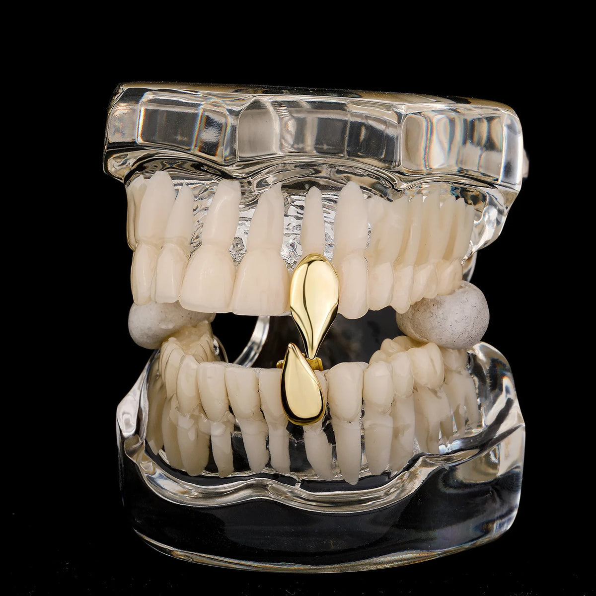 RACHELZ Hip Hop dientes individuales Grillz colmillos parte superior inferior Punk gorros de dientes brillantes para Mujeres Hombres Halloween vampiro Cosplay regalo