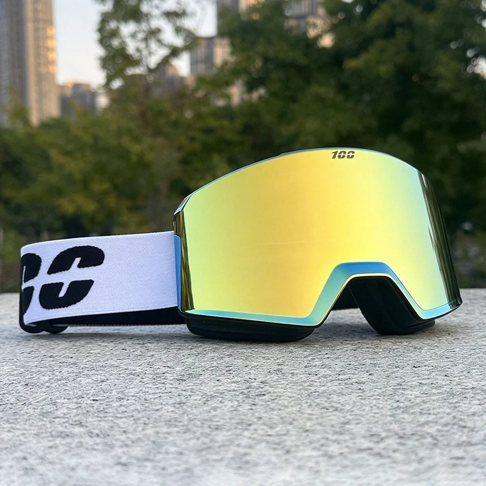 Gafas de esquí profesionales para invierno, con sistema de cambio rápido mediante imán, doble capa, tratamiento antiniebla, para snowboard, para hombres y mujeres.