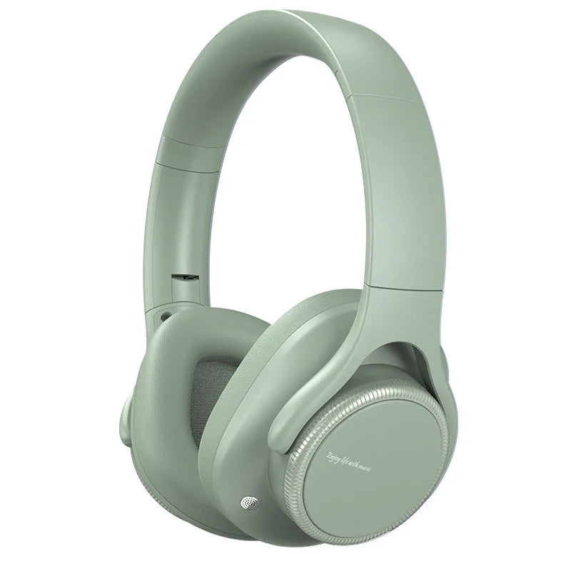 Auriculares inalámbricos Bluetooth 6.0 con ANC (cancelación activa de ruido), controladores de 40 mm, 50 horas de reproducción, control de volumen giratorio y diseño circumaural.