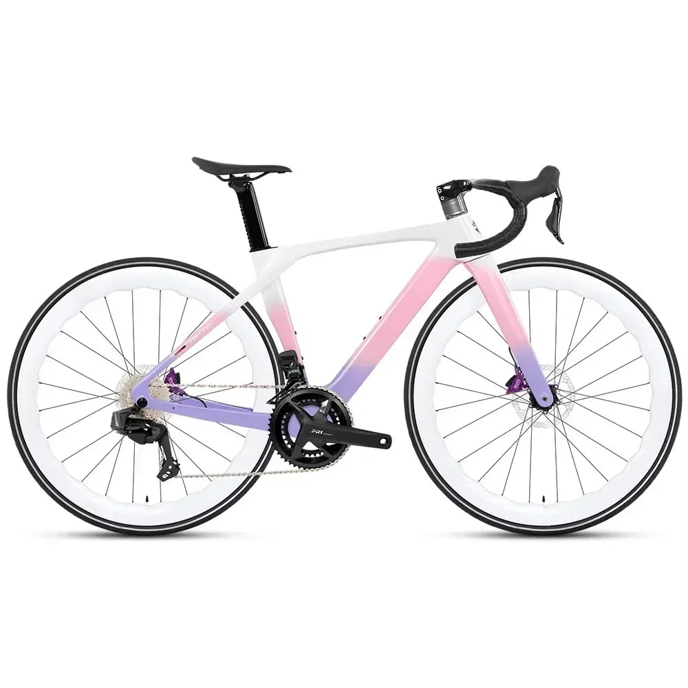 Bicicleta de carretera TWITTER T10pro con velocidad variable electrónica, bicicleta de 24 velocidades EDS TX7100, fibra de carbono T800, freno de disco hidráulico