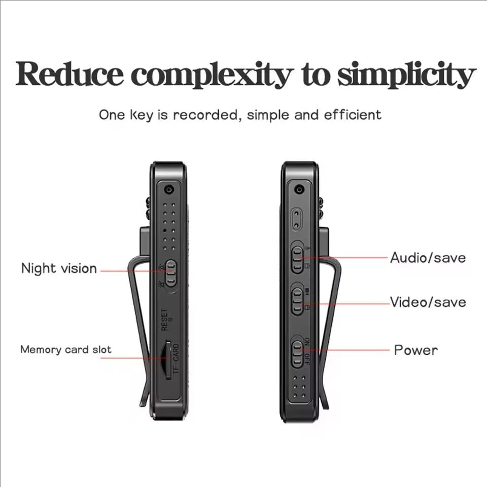 Mini cámara HD 1080P, grabadora de vídeo Digital pequeña portátil, videocámara de videovigilancia de visión nocturna, cámara corporal de policía infrarroja