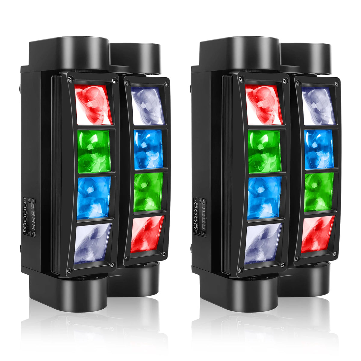 Datewink 80W Mini Spider Moving Head Lights RGBW LEDs Beam Stage Lighting Effect DMX512 para DJ, discoteca, fiesta, espectáculo, boda, karaoke