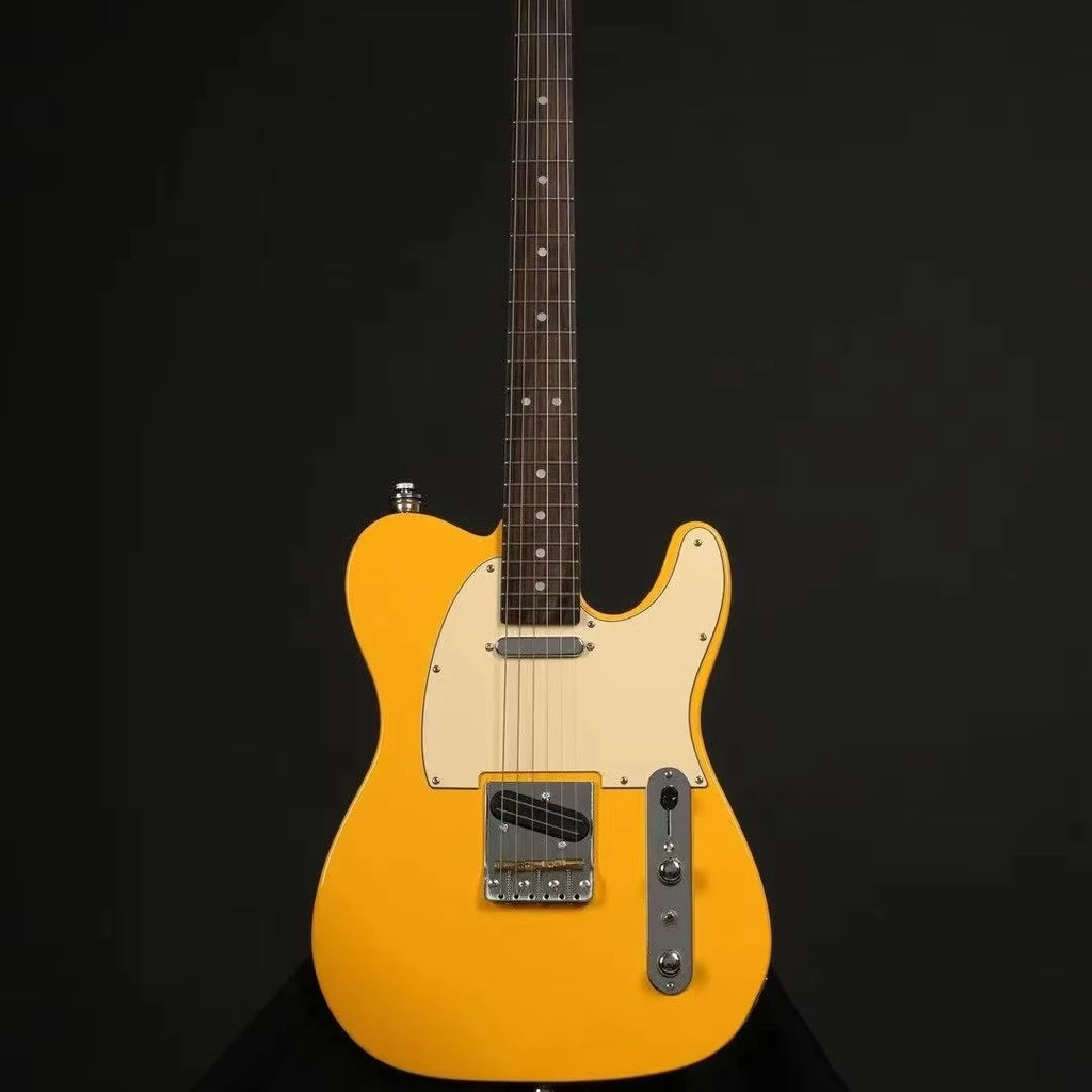Listo para enviar guitarra eléctrica TL de 39 pulgadas de alta gama, parte superior sólida, lados de aliso, acabado brillante, 6 cuerdas, alta calidad