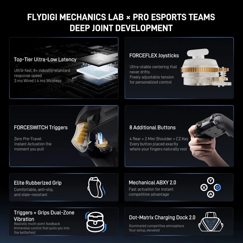 En stock Versión Global Flydigi Vader 5 Pro 5PRO Controlador Mando inalámbrico Bluetooth multiplataforma para PC NS2 Móvil Steam