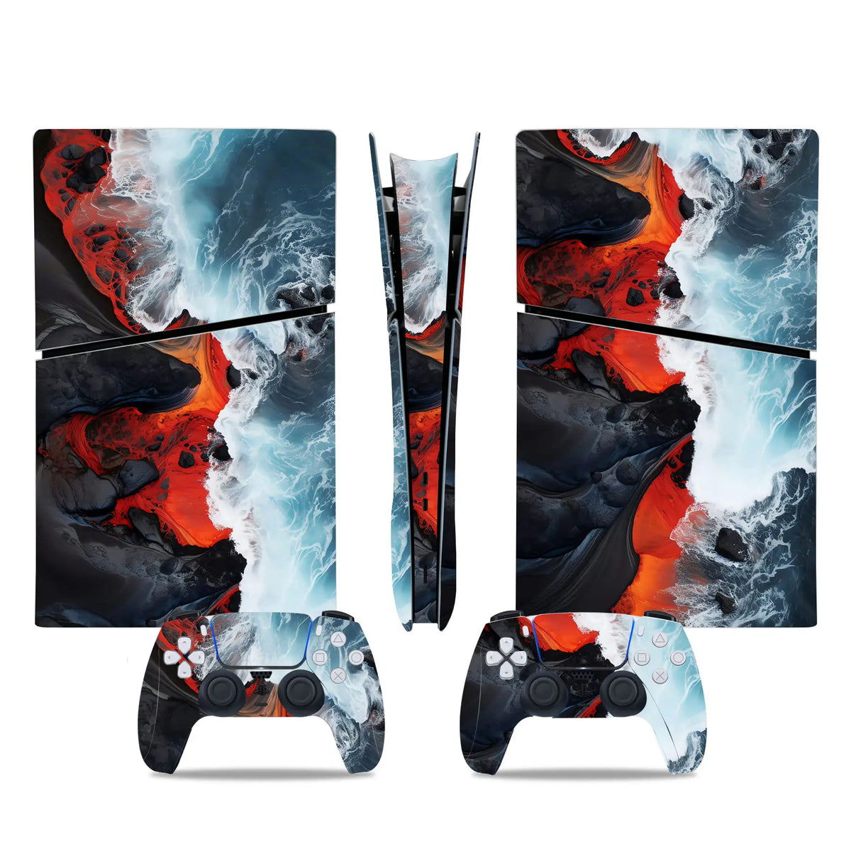 Pegatina de vinilo para PS5 Slim Digital, set completo de cubierta para consola de juegos y mando inalámbrico