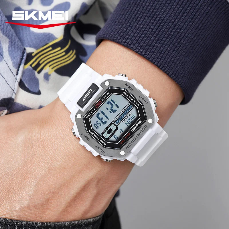 SKMEI 2522 New Digital Countdown Sports Watch for Men LED Chrono Military Waterproof Mens Wristwatches Alarm Clock Montre Homme