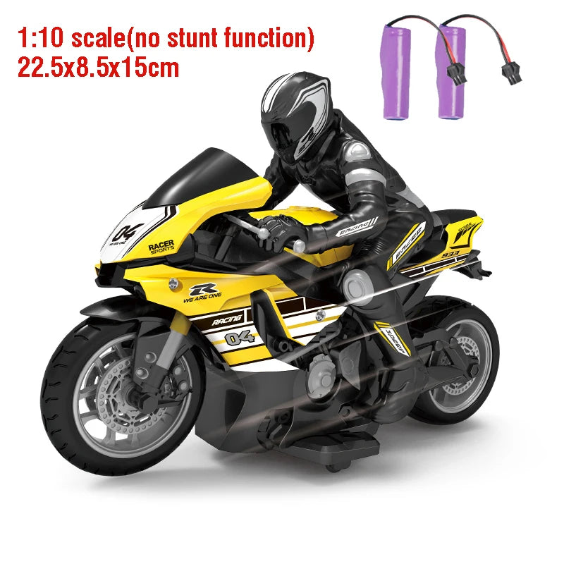 Motocicleta RC 1:6 1:10, coche RC con motor eléctrico, motocicleta de carreras de alta velocidad de 4 canales, coche de deriva, regalo de Navidad para niños