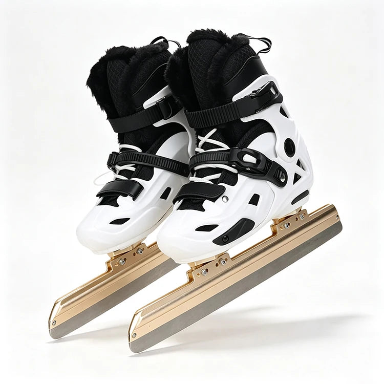 Patines de hielo ajustables con velocidad regulable, para adultos y principiantes, con cuchilla de acero al carbono y estructura de aluminio, botas de patinaje sobre hielo para uso en exteriores, talla 36-45.