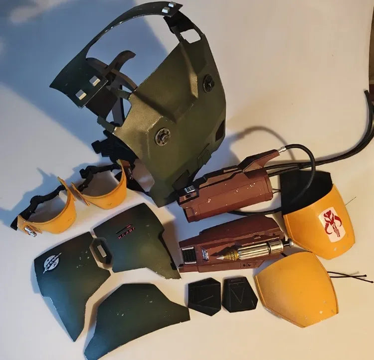 Casco de Star Wars The Mandalorian 1:1 de Boba Fett, a escala real para humanos, accesorio de cosplay, festival de anime, genial, coleccionable para niños
