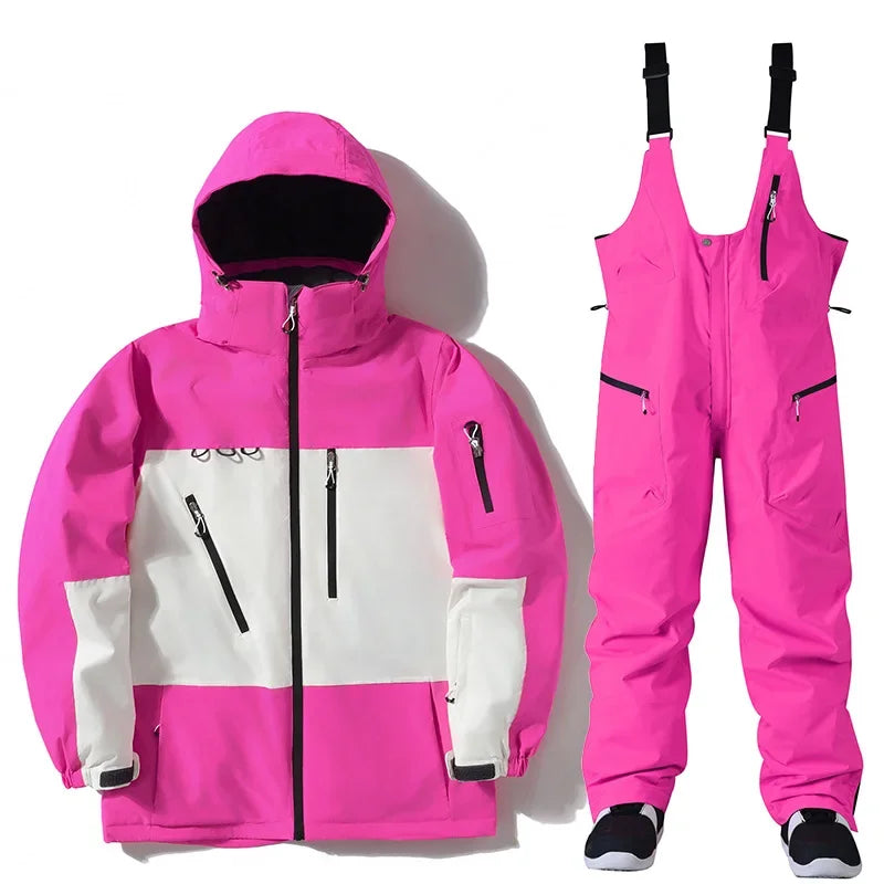 Traje de esquí térmico para hombre y mujer, temporada de nieve 24-25, pantalones impermeables para snowboard y esquí.