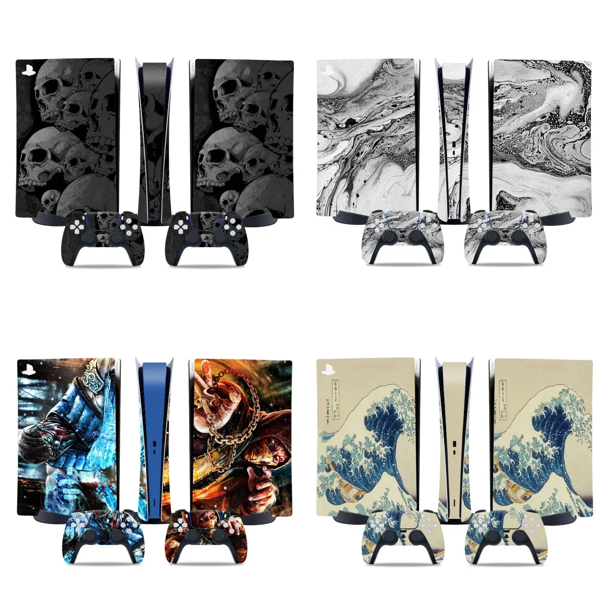 Skin Sticker for PS5 Digital Decorative Vinyl Decal Full Cover Wrap for Game Console and 2 Controllers