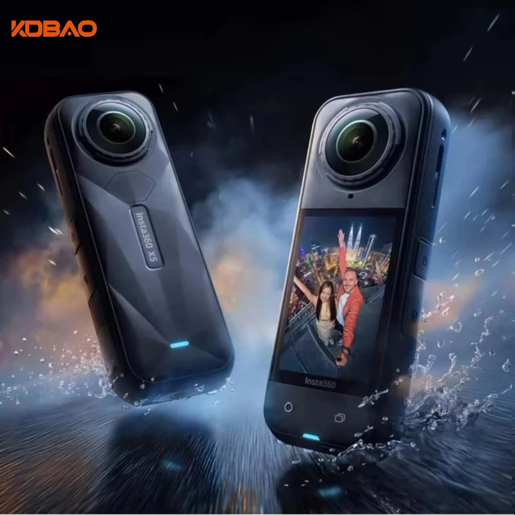 Insta 360 X5 Nueva Cámara de Acción 360° 2290mAh Video 4K IP68 Resistente al Agua Panorámica Deportiva Gran Angular de 150° 128GB MicroSD Pantalla LCD Giratoria
