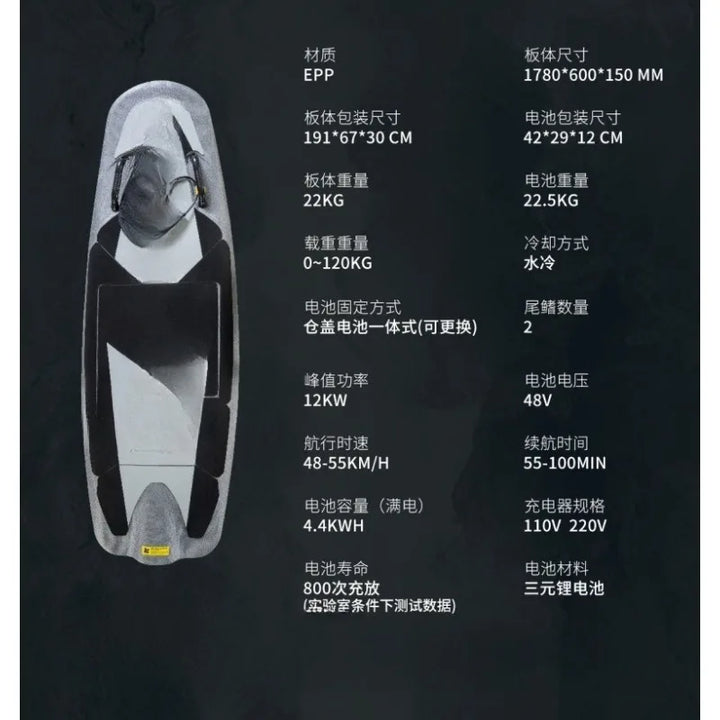 Tablas de surf motorizadas, lanchas rápidas, esquís acuáticos, karts eléctricos, motos acuáticas, tablas de surf con hidroala, tablas de surf eléctricas