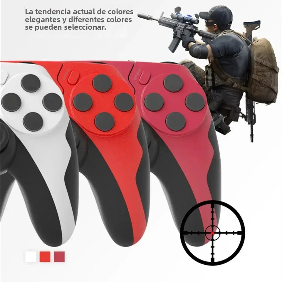 Mando inalámbrico GAMINJA, gamepad Bluetooth con doble vibración, giroscopio de 6 ejes, panel táctil, micrófono y puerto para auriculares para PS4, PS3 y PC