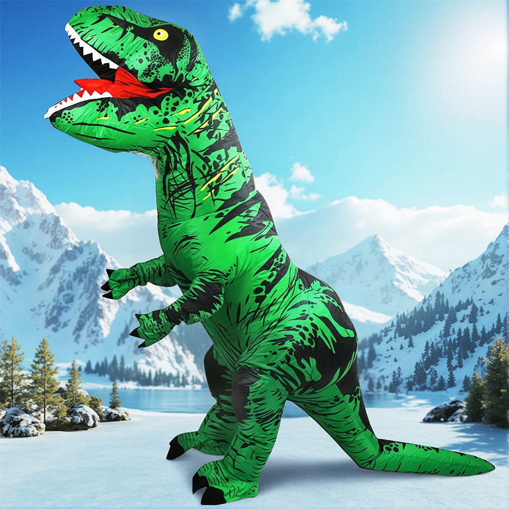 Disfraz Inflable Divertido de Mascota de Dibujos Animados, Raptor, Dinosaurio, para Purim, Halloween, Navidad, Disfraz de Cosplay para Adultos, Traje de Anime