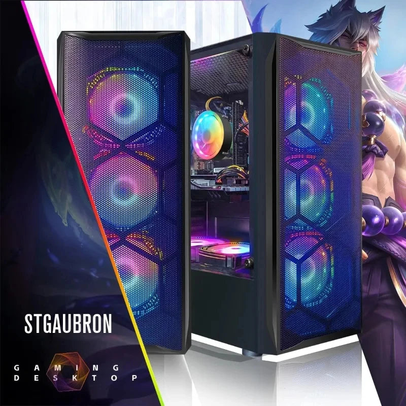 Computadora de Escritorio para Juegos, Core I7 hasta 3.9 GHz, Radeon RX 580 8G, 16G RAM, 512G SSD, WiFi, Bluetooth 5.0, RGB
