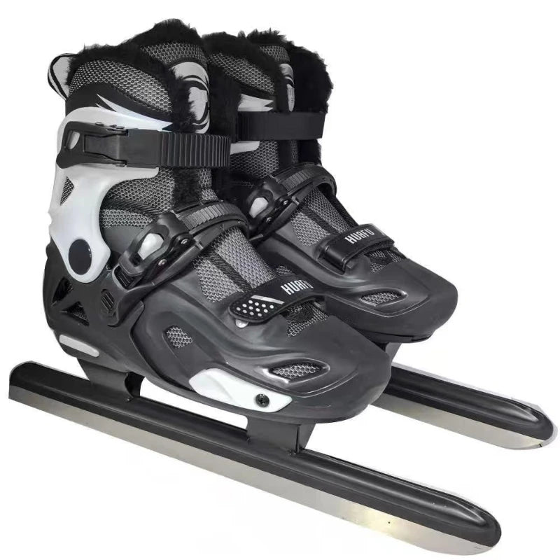 Patines de Velocidad Ajustables Unisex con Forro Térmico de Felpa, Carcasa Rígida y Cuchillas de Acero Inoxidable para Adultos, Niños y Principiantes