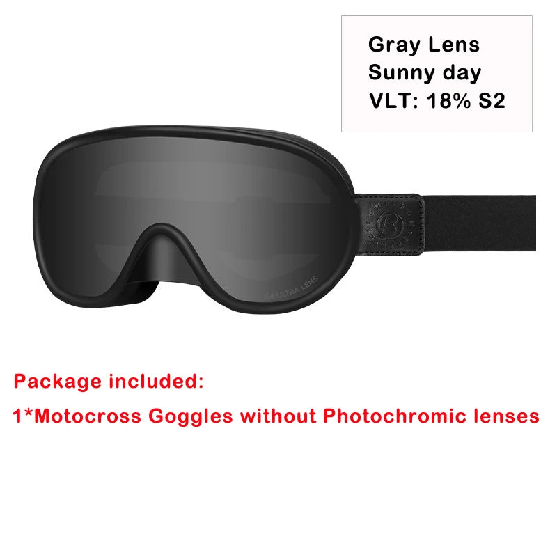 BOLLFO-gafas fotocromáticas Vintage para motocicleta, equipo de equitación para Motocross, UV400, antiniebla, para esquí, moto de nieve y Snowboard