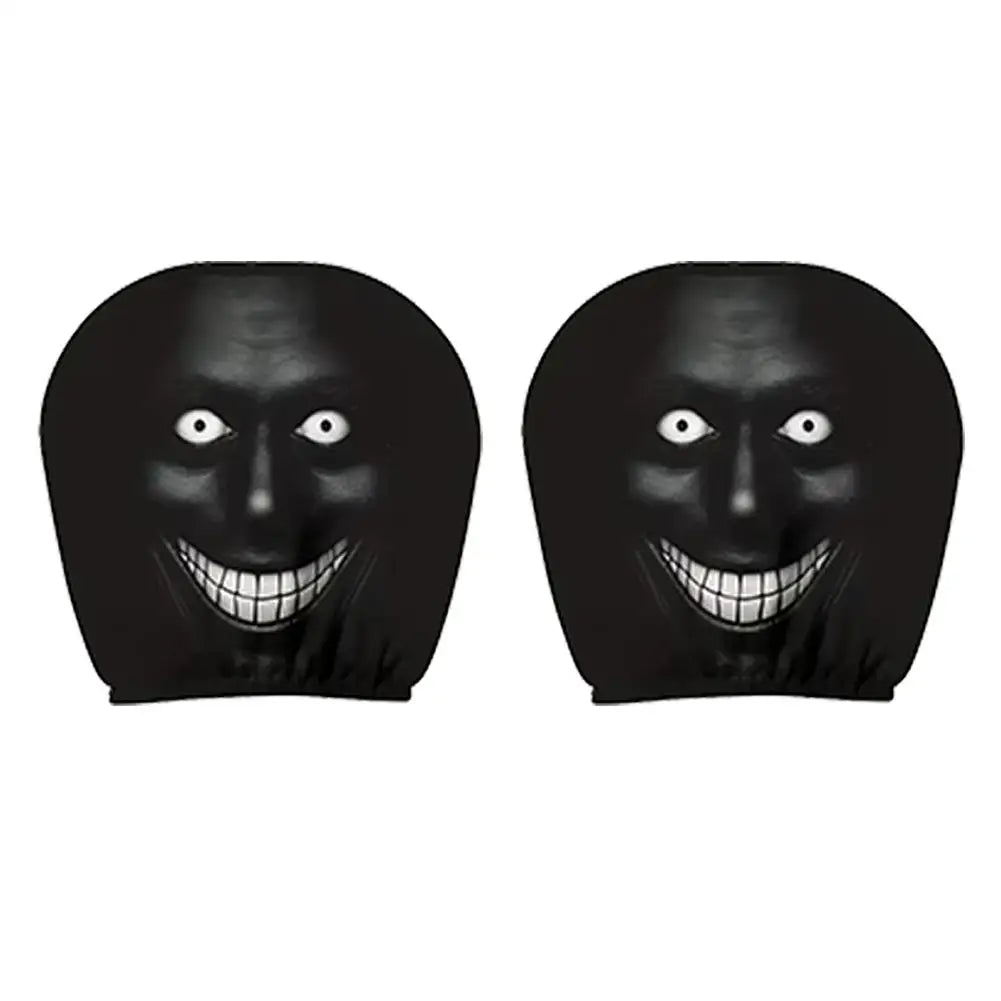 Fundas Elásticas Universales para Reposacabezas con Estampado de Retratos Misteriosos, 2/4 Piezas, Fundas para Reposacabezas de Coche con Caras Espeluznantes, Accesorios para Coche Estilo Halloween