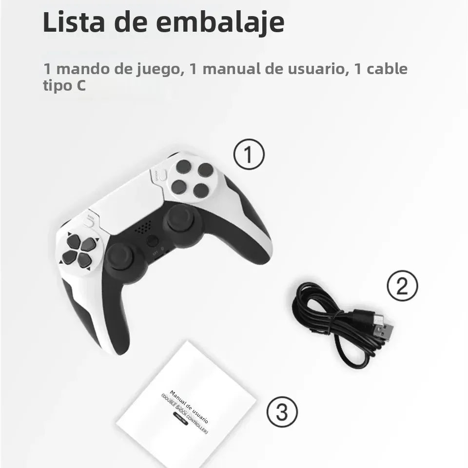 Mando inalámbrico GAMINJA, gamepad Bluetooth, doble vibración, joypad de 6 ejes, panel táctil, micrófono, puerto para auriculares para PS4, PS3 y PC