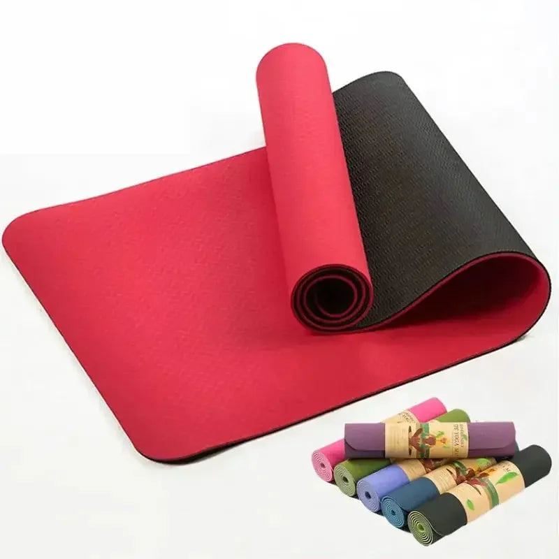 Esteras de Yoga antideslizantes de TPE, insípidas, marca, Pilates, gimnasio, almohadillas de ejercicio, bolsa gratis, estera de goma natural para Fitness, Yoga con transporte