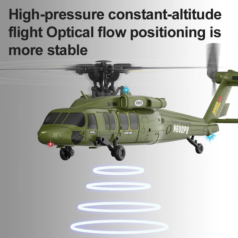Helicóptero RC K200 UH-60 Simulación Black-Hawk de 6 Canales, 2.4G, Control Remoto Acrobático, Retención de Altitud y Posicionamiento de Flujo Óptico, RTF