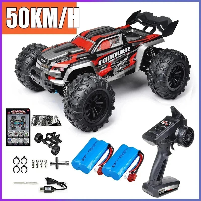 Coche teledirigido SCY16101 16102 de alta velocidad 70 km/h, coche teledirigido con tracción a las cuatro ruedas para niños, motor sin escobillas con LED