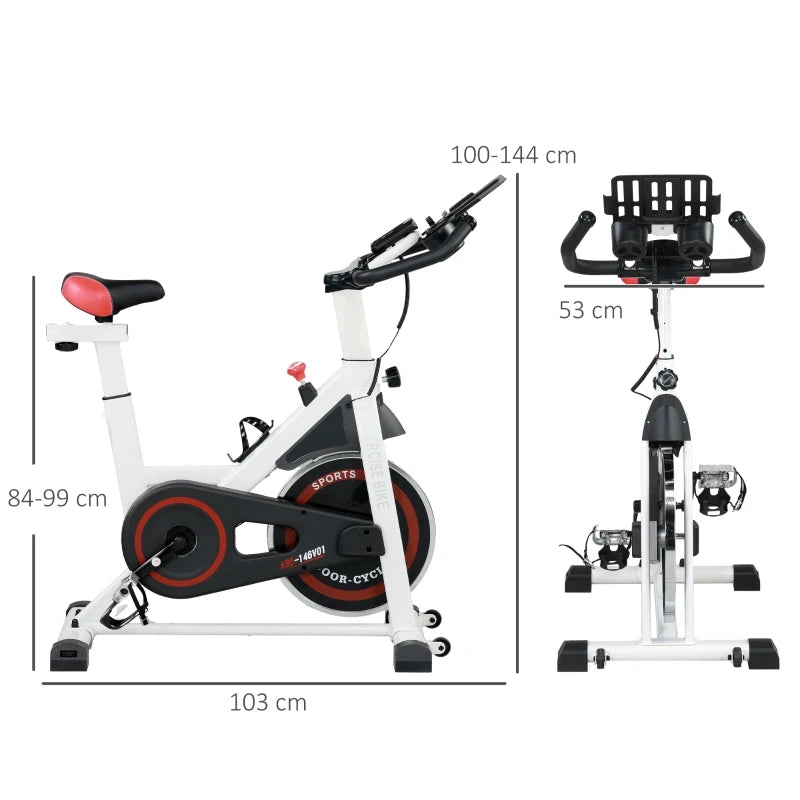 Bicicleta de ejercicio para interiores, entrenador doméstico con resistencia magnética, pantalla LCD, volante de inercia de 8 kg, asiento y manillares ajustables, ruedas de transporte, equipo de fitness cardiovascular en bl