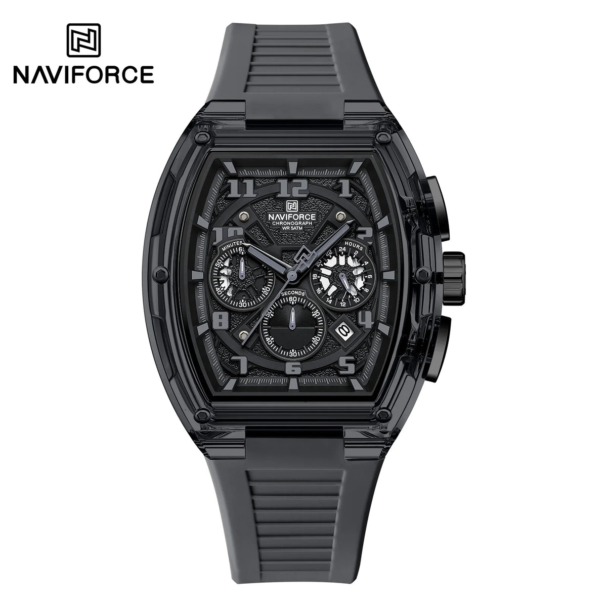 Reloj para hombre NAVIFORCE de tendencia deportiva, cronógrafo multifuncional, alta calidad, resistente al agua 50 m y a prueba de golpes.