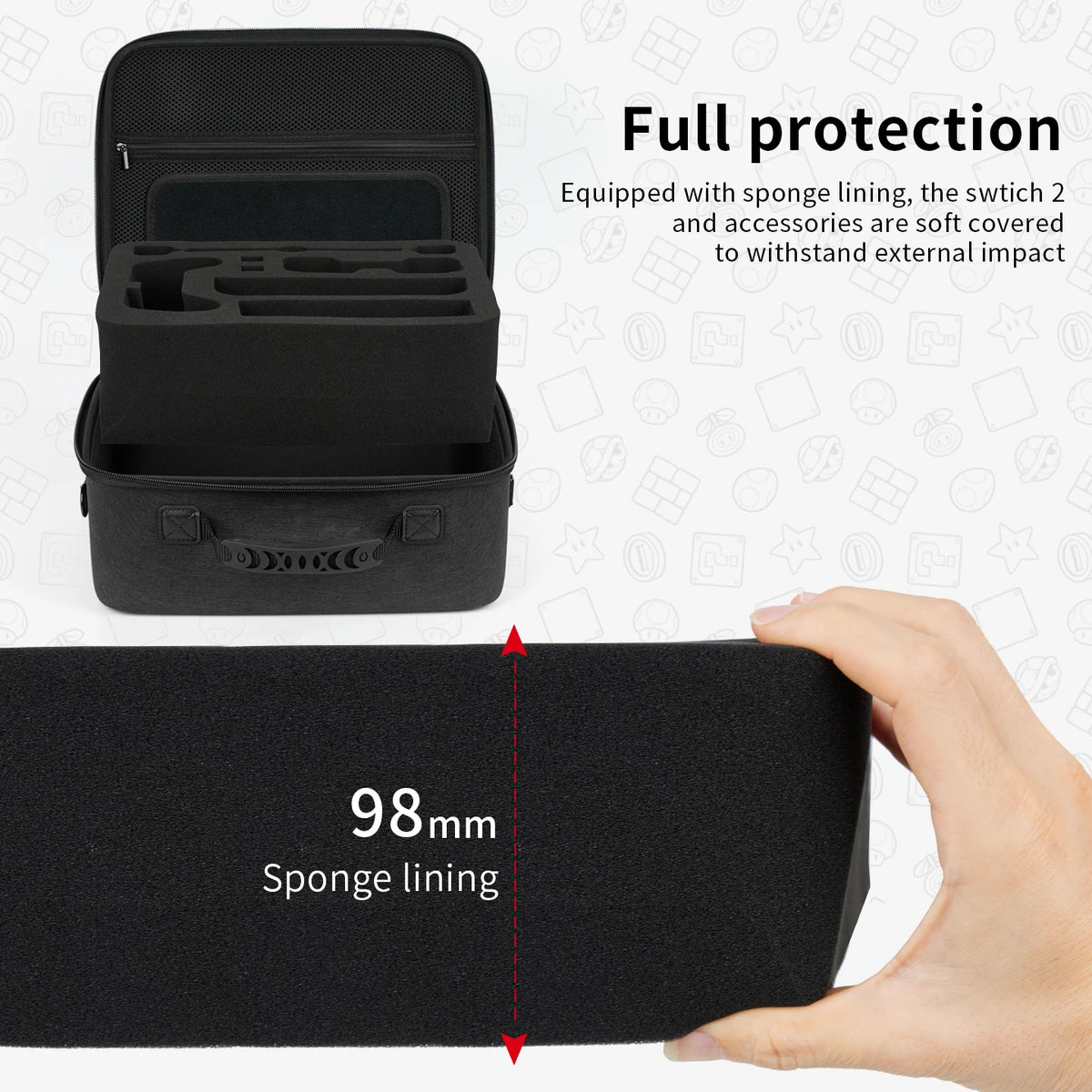 Estuche de transporte para Switch 2, bolsa de almacenamiento de viaje protectora portátil de gran capacidad para accesorios Switch 2