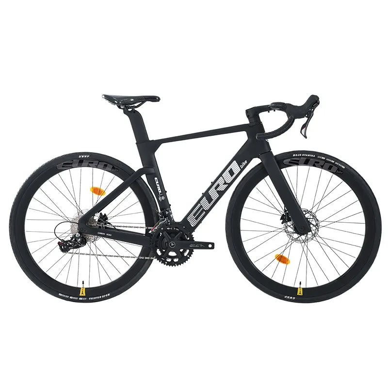 Bicicleta de carretera de fibra de carbono, grupo 105, 24 velocidades, frenos de disco hidráulicos, 8.8 kg, bicicleta de carretera para estudiantes, diseño aerodinámico, bicicleta de carreras con doble freno de disco